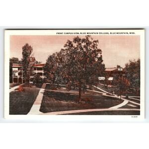 Vintage Linen Postcard Blue Mountain College Campus, Mississippi 1940s